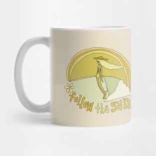 follow the sun // retro surf art by surfy birdy Mug